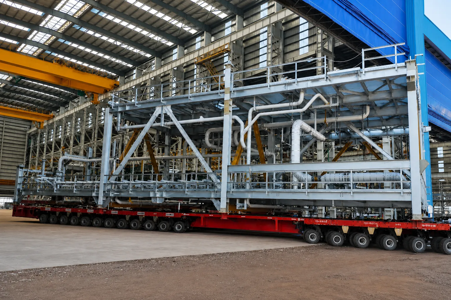 MDHI pipe rack module prepared for shipment